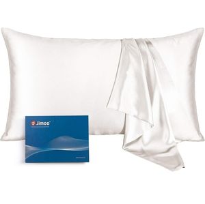 2x NWT Jimoo 100% Mulberry Silk Pillowcase King size 20"x36" Ivory White